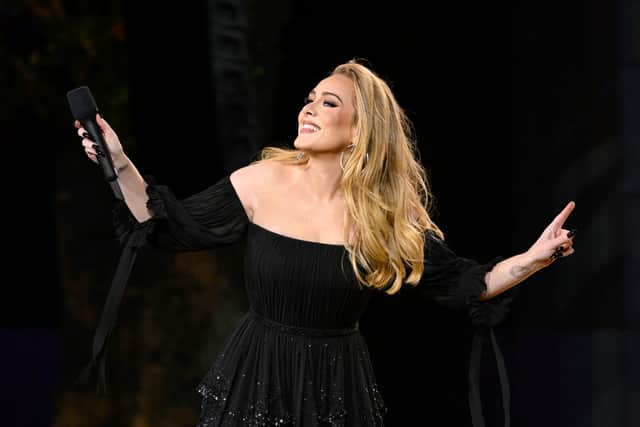 Adele performs on stage as American Express present BST Hyde Park in Hyde Park on July 02, 2022 in London, England. (Photo by Gareth Cattermole/Getty Images for Adele)