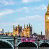 Extinction Rebellion protesters formed a human chain along Westminster Bridge is first non-disruptive protest. Credit: Extinction Rebellion
