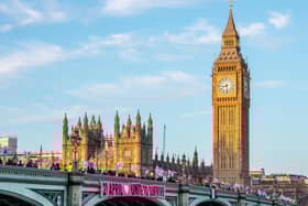 Extinction Rebellion protesters formed a human chain along Westminster Bridge is first non-disruptive protest. Credit: Extinction Rebellion