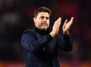 Mauricio Pochettino, Manager of Tottenham Hotspur shows his appreciation to the fans after the UEFA Champions League (Photo by Justin Setterfield/Getty Images)