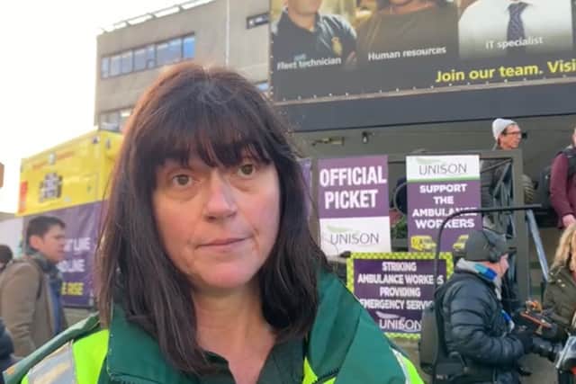 Antonia Gosnell, a Unison representative and paramedic with the London ambulance service. Credit: Claudia Marquis