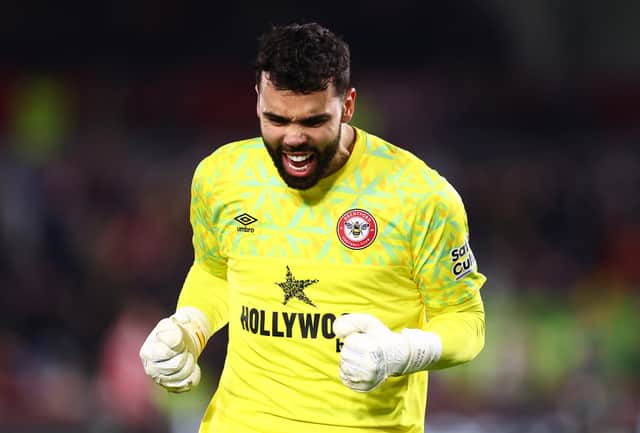 Brentford stopper David Raya, who is out of contract this summer.  