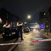 The scene of a shooting in Phoenix Road, Camden
