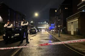 The scene of a shooting in Phoenix Road, Camden