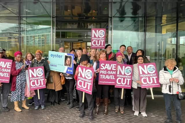 An Age UK London protest at City Hall. Photo: Age UK London