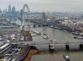An aerial view of central London