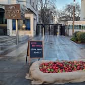 Women’s charity Refuge has placed 1,071 ‘bad apples’ outside the Met Police HQ in London. Photo: LondonWorld