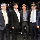 (L-R) Filmmakers Jon Hurwitz and Hayden Schlossberg actor Billy Zabka, filmmaker Josh Heald, and actor Ralph Macchio will be shutting the doors of the dojo as Cobra Kai comes to an end (Credit: Getty Images)