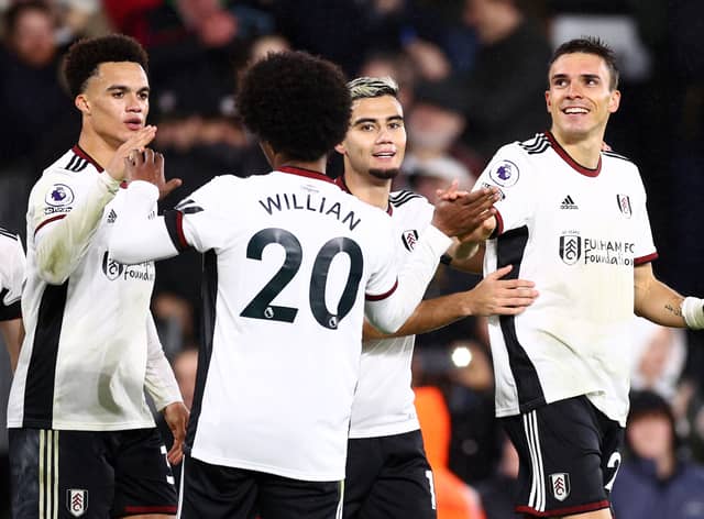 Fulham players celebrate  