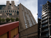 [L-R] The MI6 Building, Balfron Tower and One Hyde Park maybe historic landmarks in London, but research has shown social media users consider them ‘eyesores’ (Credit: Getty Images)