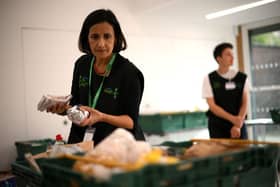 Sorting through produce at Hackney Foodbank.