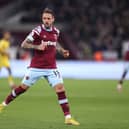 Danny Ings of West Ham United during the Premier League match between West Ham United and Everton FC . (Photo by Alex Pantling/Getty Images)