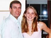 Prince Andrew with a 17-year old Virginia Giuffre and Ghislaine Maxwell