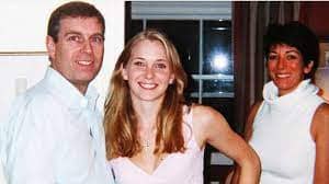 Prince Andrew with a 17-year old Virginia Giuffre and Ghislaine Maxwell