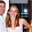 Prince Andrew with a 17-year old Virginia Giuffre and Ghislaine Maxwell