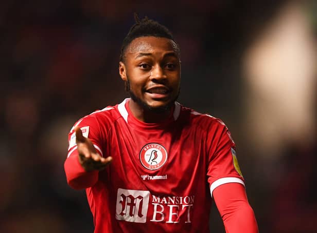  Antoine Semenyo of Bristol City reacts during the Sky Bet Championship match between Bristol City and Coventry City at Ashton Gate (Photo by Harry Trump/Getty Images)