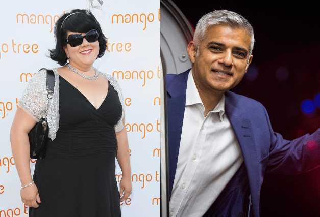 Amy Lame (left) and mayor Sadiq Khan. Photo: Getty