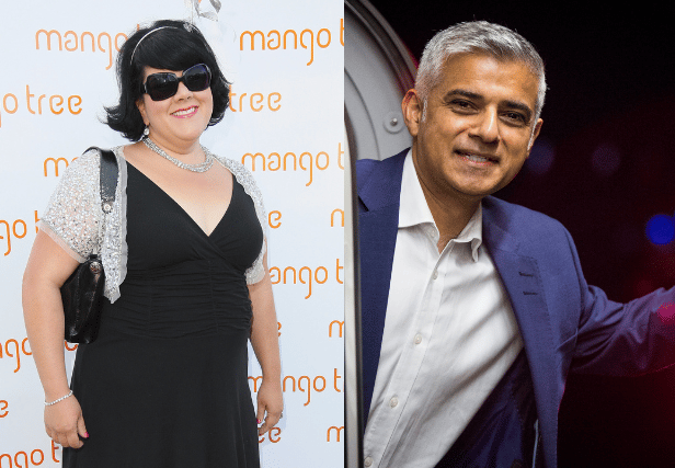 Amy Lame (left) and mayor Sadiq Khan. Photo: Getty