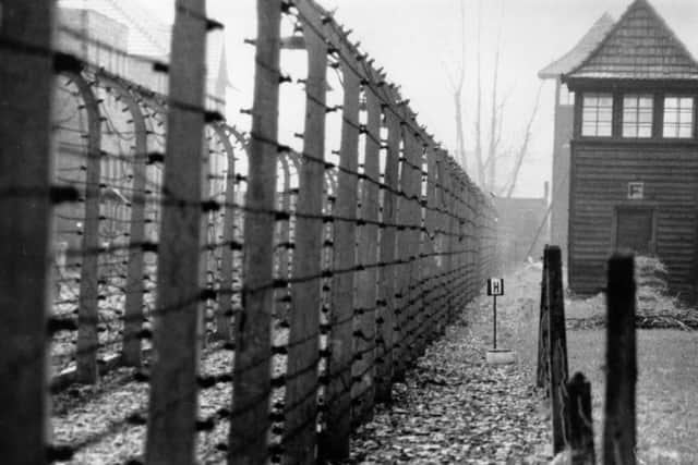 The perimeter fence of the Nazi concentration camp at Auschwitz.