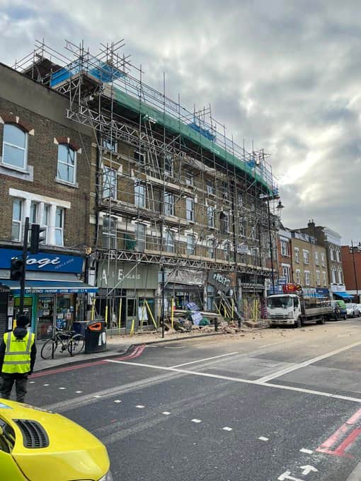 A building has partially collapsed in Stoke Newington. Photo: Christian Howse