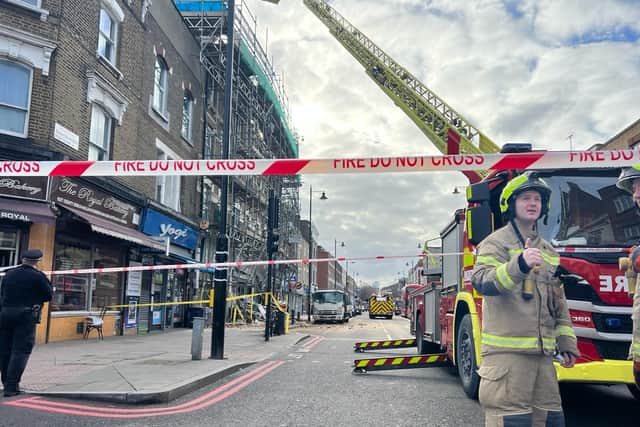 Rubble at the scene. Photo: LondonWorld