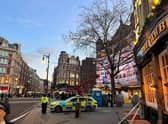 Police, fire crews, paramedics and air ambulance workers were called out to the scene at Cambridge Circus. Credit: LondonWorld