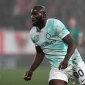 Romelu Lukaku of FC Internazionale looks on during the Serie A match between AC Monza and FC Internazionale (Photo by Emilio Andreoli/Getty Images)