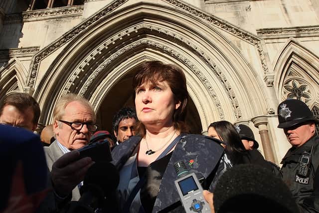 Michelle Diskin, sister of Barry George, talks to reporters at The Appeal Court in 2007. Photo: Getty
