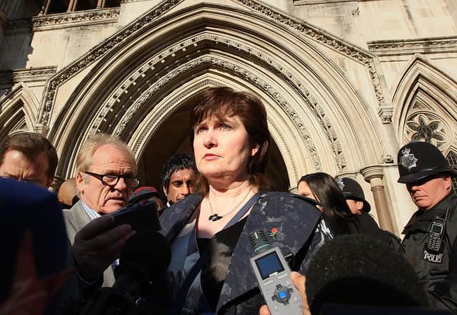 Michelle Diskin, sister of Barry George, talks to reporters at The Appeal Court in 2007. Photo: Getty