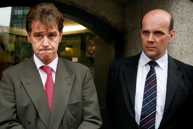Commander Simon Foy, from Scotland Yard’s homicide unit, and Det Chief Supt Hamish Campbell, who led the Jill Dando investigation into the murder of Jill Dando, after the retrial verdict in 2008. Photo: Getty