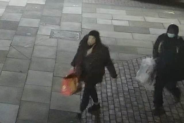 The pair were spotted in Flower and Dean Walk after dumping their pram. Photo: Met Police