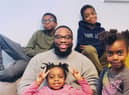 Emmanuel Asuquo and partner Mariam and their four children Malachi, Ethan, Elle and Mia-Rae.