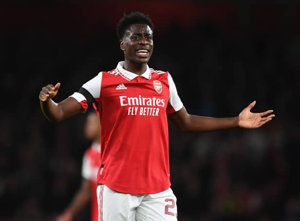 <p>Sambi of Arsenal during the UEFA Europa League group A match between Arsenal FC and FK Bodo/Glimt at Emirates Stadium  (Photo by Stuart MacFarlane/Arsenal FC via Getty Images)</p>