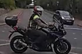 Police are looking for this motorcyclist, who may have witnessed a fatal collision.