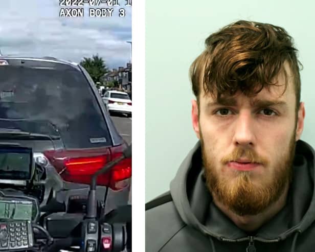 Joseph Ward, 24, left Inspector Tony McGovern with injuries to his legs, shoulder and back.