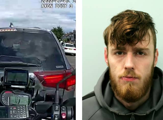 Joseph Ward, 24, left Inspector Tony McGovern with injuries to his legs, shoulder and back.