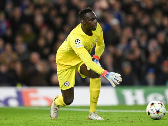  Edouard Mendy of Chelsea in action the UEFA Champions League group E match between Chelsea FC and Dinamo Zagreb (Photo by Mike Hewitt/Getty Images)