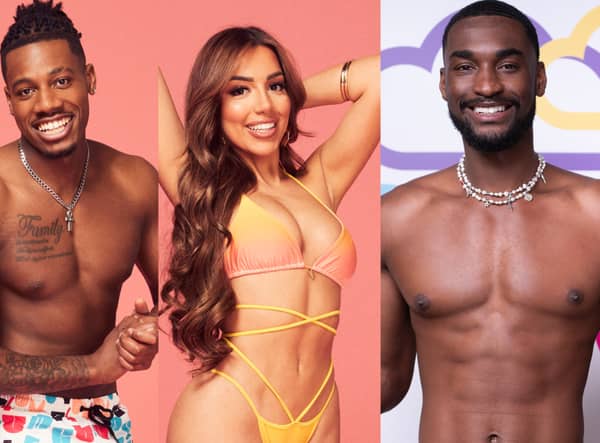 Shaq Mohammad, Tanyel Revan and Jordan Odofin (ITV/Love Island)