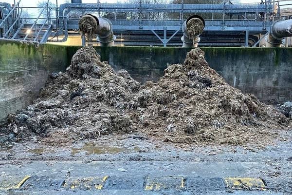 Severn Trent, has revealed a picture showing the extent of sewage misuse, the majority being flushed wet wipes at one of its rag skips