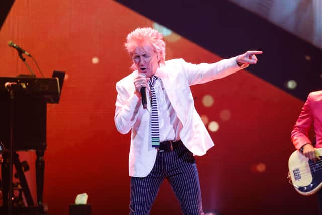 Singer Rod Stewart performs at Bridgestone Arena on July 05, 2022 in Nashville, Tennessee. (Photo by Jason Kempin/Getty Images)