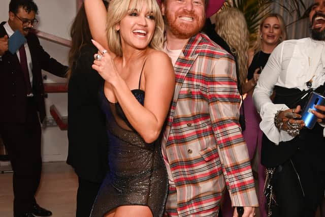 Ashley Roberts and Leigh Francis, aka Keith Lemon, at the Universal Music BRIT Awards after party. (Picture: David Bennett)