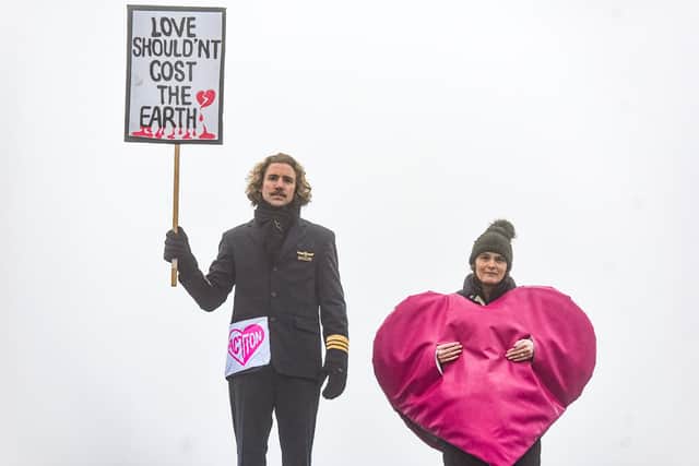 Extinction Rebellion’s ‘Love in Action’ protest at Luton Airport. Credit: Extinction Rebellion