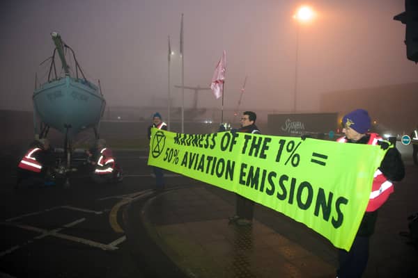 Extinction Rebellion activists at Luton Airport. Credit: Extinction Rebellion