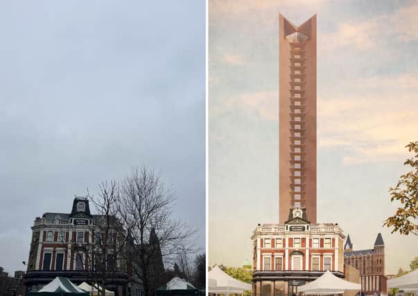 A proposed 36-storey as it could be seen above The Archway Tavern. (Pictures: André Langlois/SevenCapital)