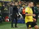 Chelsea’s English head coach Graham Potter reacts from the sidelines during the UEFA Champions League, first-leg (Photo by INA FASSBENDER/AFP via Getty Images)