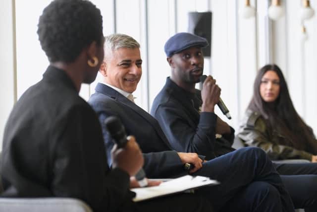 Sadiq Khan (middle left) and Carlton Cole (middle right) attend the London Hope Hack event. Credit: GLA