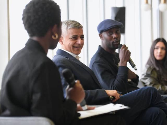 Sadiq Khan (middle left) and Carlton Cole (middle right) attend the London Hope Hack event. Credit: GLA