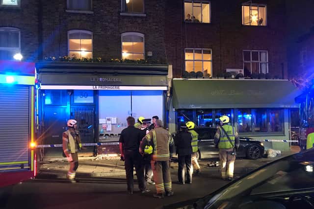 A driver crashed into shops in Highbury Barn. (Picture: Caroline Russell)