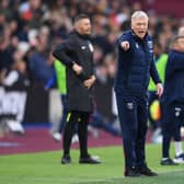 David Moyes, Manager of West Ham United, reacts during the Premier League match between West Ham United and Chelsea (Photo by Justin Setterfield/Getty Images)