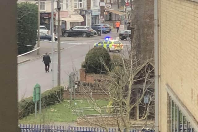A cordon is in place on Ardleigh Green Road between Squirrels Heath Road and Nelmes Way. Credit: Supplied